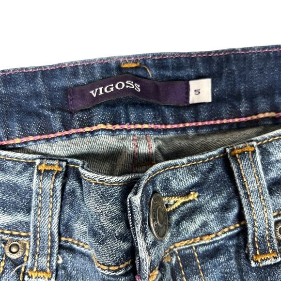 Vigoss Jeans Distressed Bootcut Medium Wash Blue Stretch Denim Women's Juniors 5 - Picture 3 of 13